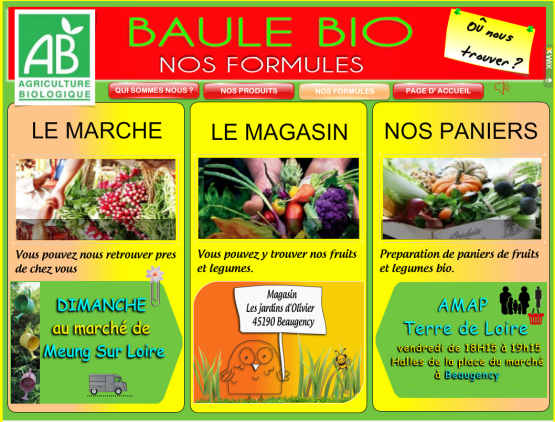 Baule Bio, agriculture biologique à Baule dans le Loiret en Val de Loire